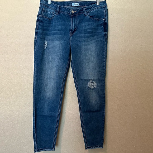 Kensie Distressed Blue Jeans Size 10 - Picture 1 of 6